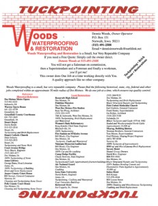 Woods Tuckpointing Flier